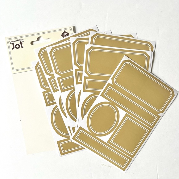 🏷️ 40 brown antique style sticker sheet labels various shapes & sizes - Picture 1 of 10